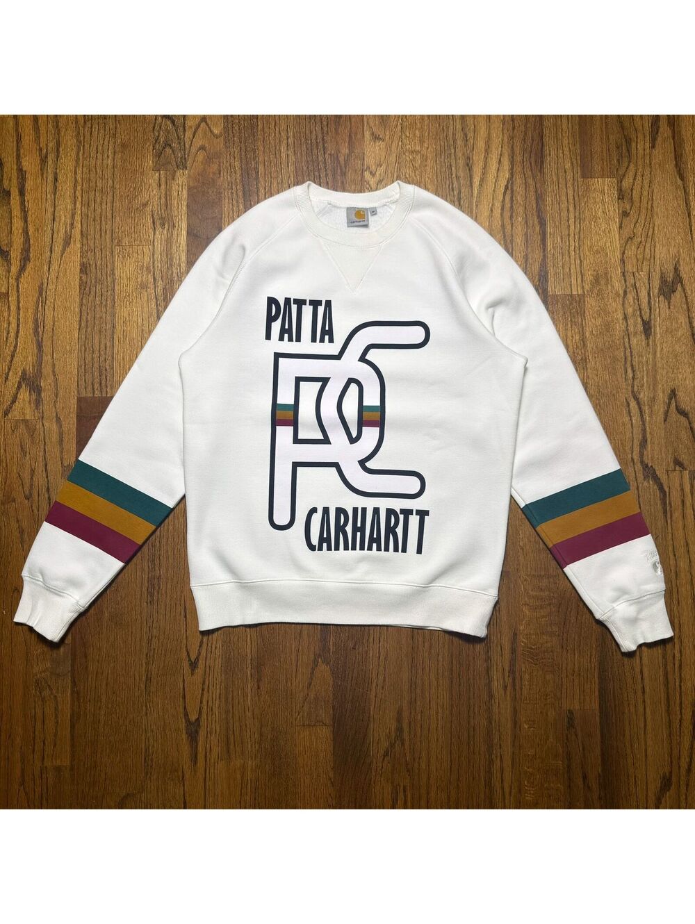 2016 Patta x Carhartt WIP Logo Crewneck Sweatshirt – White
